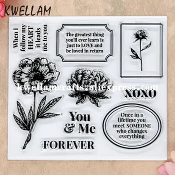 SI MI NAVŽDY XOXO Kvety Lásky Zápisník DIY foto karty gumové pečiatky jasné, pečiatka transparentné pečiatka 10.5x12.5cm 8081510