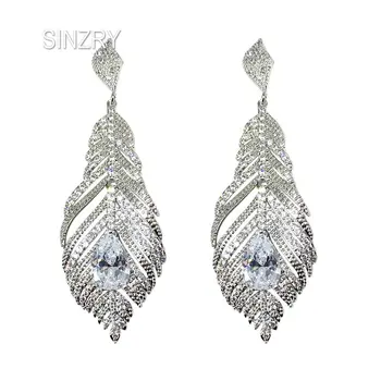 SINZRY Klasické módne šperky príslušenstvo cubic zirconia pierko oslňujúci drop náušnice lady šperky darček