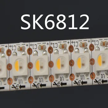 SK6812 (podobné ws2812b ) RGBW 4 v 1, 1m/4m/5m 30/60/144 led/pixles/m;individuálne adresovateľné led pásy IP30/IP65/IP67 DC5V