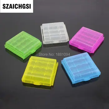 SZAICHGSI Farebné Plastové Prípade Držiteľ Úložný Box Kryt pre 14500 AA AAA Batérie Poľa Kontajner Taška Prípade Organizátor Prípade 1000pcs