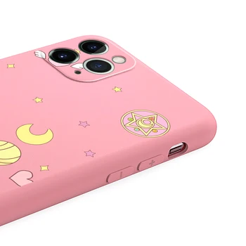 Sailor Moon Vzorované puzdro Pre iPhone 12 11 Pro X XS Max XR Kryt Purple Silikónové Chrániť Kryt Pre iPhone 6 6 7 8 Plus Capa