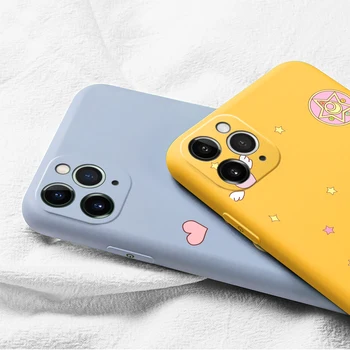 Sailor Moon Vzorované puzdro Pre iPhone 12 11 Pro X XS Max XR Kryt Purple Silikónové Chrániť Kryt Pre iPhone 6 6 7 8 Plus Capa