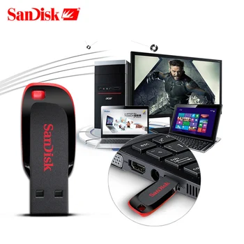 SanDisk CRUZER BLADE USB FLASH DISK CZ50 USB 2.0, 8 GB 16 GB 32 GB, memory stick USB flash disk 64 GB 128 GB mini Pero Jednotky kl ' úč