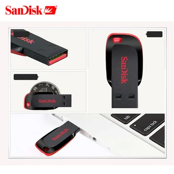 SanDisk CRUZER BLADE USB FLASH DISK CZ50 USB 2.0, 8 GB 16 GB 32 GB, memory stick USB flash disk 64 GB 128 GB mini Pero Jednotky kl ' úč