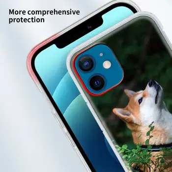 Shiba Inu Psa Priesvitné pre iPhone 12 mini 11 Pro XR XS MAX X 7 8 6 6 Plus Prípade Silikónové Mäkké Kryt Telefónu Matný Coque