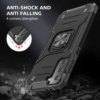 Shockproof Brnenie Telefón Puzdro Pre Samsung Galaxy S30 Ultra S21 Plus Módne Krúžok Držiteľ Vozidla Magnetický Stojan Ochranný Kryt