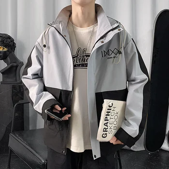 SingleRoad Mens Bunda Mužov 2020 Patchwork Harajuku Hip Hop Kórejský Štýl Streetwear Kabát S Kapucňou Nadrozmerné Čierne Bundy Pre Mužov