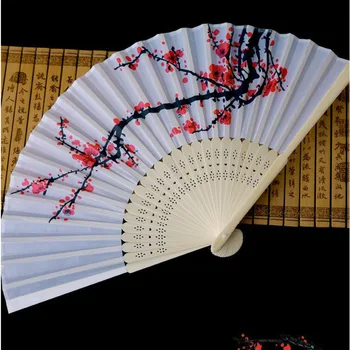 Skladacie Bambusu vzorka Skladacie Tanečné Svadobné Party Čipky Hodváb Skladací ručný Pevné 16 Farieb Ventilátor