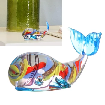Sklo Veľryba Ornament Ručne Fúkané Zvierat Umenie Sochy, Plastiky Paperweight