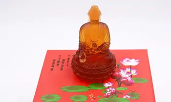 Sklo sedí sochu Budhu Amitabha, Buddha
