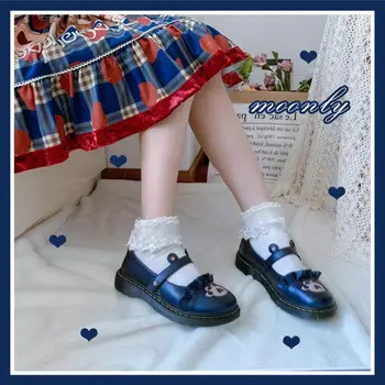 Sladké študent lolita topánky vintage kolo hlavy jedno slovo pracky dámske topánky roztomilý čipky prehrabať kawaii topánky loli cosplay