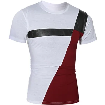 Slim Okrúhlym Výstrihom, Krátky Rukáv T-Shirt Muži Farby Zodpovedajúce Jednoduché Zabezpečovacie Pánske Krátke Rukáv Tričko Pruhované Bielo Šedý Muž T-Shirt