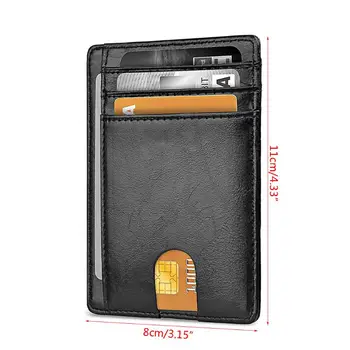 Slim RFID Blokovanie Kožené Peňaženky Minimalistický Kreditná Karta, Peniaze v Kabelke Držiteľa Karty