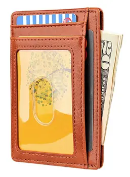 Slim RFID Blokovanie Kožené Peňaženky Minimalistický Kreditná Karta, Peniaze v Kabelke Držiteľa Karty