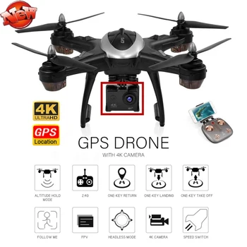 Smart Selfie GPS RC Drone 4K UHD S Reálnym Časom WIFI FPV Široký Uhol Kamery Jedným z Kľúčových Vrátiť Bezhlavého Režime, Postupujte podľa Mňa RC Quadcopter