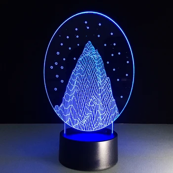 Sneh na Horských LED Nočné Svetlo Novinka 3D Bulbing RGB Gradient ilúzie Umenie Náladu Lampa Visual Office Dekor Strany Narodeninám