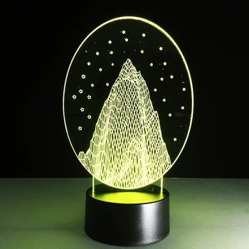 Sneh na Horských LED Nočné Svetlo Novinka 3D Bulbing RGB Gradient ilúzie Umenie Náladu Lampa Visual Office Dekor Strany Narodeninám