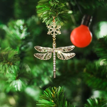 Snowflake Dragonfly Žiarivé Vianočné Ozdoby Vianočné Dekorácie pre Domov Strán Firmware Christma Darček Šťastný Nový Rok 2021 J8