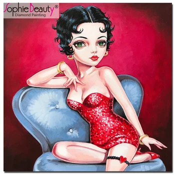 Sophie Krásy Diy Diamond Maľovanie Cross Stitch Plný Remeselníci Výšivky Sexy Dievča Kamienky Mozaiky Vyšívanie, Izba Umenie C263