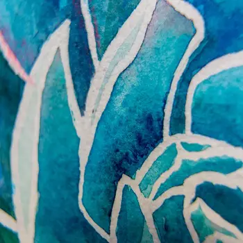 Sprchový Záves Okvetné Plátky Umelecké Akvarel Abstraktné Makro Umenie Moderným Kvetinovým Vzorom Modrá Biele