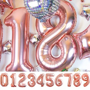Staraise 40Inch Rose Gold Číslo Balón Šampanské Svadobné Balón Narodeninovej Party Dekor Miestne Ballon pre Svadobné Dekorácie