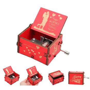 Starožitný Vyrezávaný Drevený Box Strane-Cvok Music Box Tému Caixa De Musica Narodeninám Rakve Anonymita Dekorácie