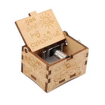 Starožitný Vyrezávaný Drevený Box Strane-Cvok Music Box Tému Caixa De Musica Narodeninám Rakve Anonymita Dekorácie