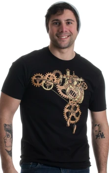 Steampunk Srdce Cosplay Sci Fi Fantázie Mechanické Prevodovky Anatómie Mužov Cool Fashion T-shirt