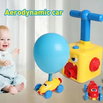 Stlačte-Powered Pretekárske Auto s manuálnou Balón Čerpadlo Vzdelávacie Hračky pre Deti Darček