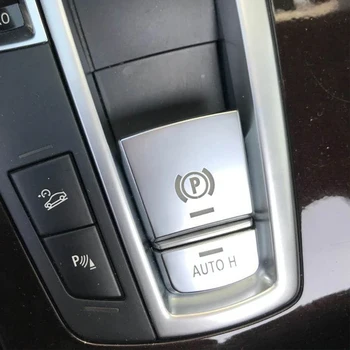 Striebro ABS Auto Elektronickej ručnej brzdy Dekorácie Kryt Samolepku Je Vhodné na BMW 5 Series 7 Série X3 X4 X5 X6 Interiéru Nálepky