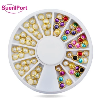 Sune l Port 1set nailart dekorácie Pearl Nail Art Perličiek Drahokamu na Nechty Micro Nai krištáľová Guľa 3D Nail Art, Ozdoby