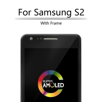 Super AMOLED Pre SAMSUNG Galaxy S2 i9100 I9100 LCD Displej Dotykový Displej s Rámom Digitalizátorom. Pre Samsung S2 LCD Displej i9100
