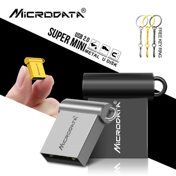 Super Mini USB Flash Disk pero 4 GB 8 GB 16 GB 32 GB, 64 GB s Krúžok na kľúče Micro flashdisky Micro Pero Disk USB Stick Auto kl ' úč