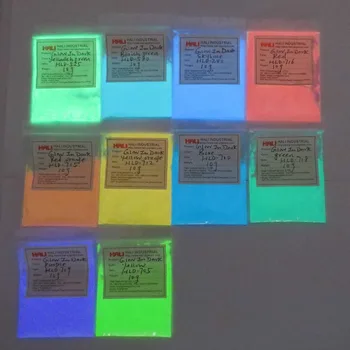 Svetelný prášok,Noctilucent pigmentu žiariť v tme prášok,1lot=10colors,10gram na farbu,celkom 100gram,doprava zdarma.
