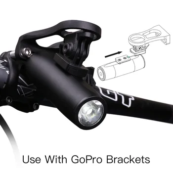 Svetlo na bicykel nepremokavé USB Nabíjateľné LED Cestný Bicykel Predné Lampy Gopro Držiak Svetla Svetlometov Hliníkové Ultralight Baterka