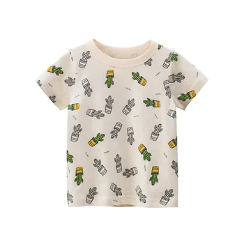 T-shirt pre dieťa Boys Zviera Tlače Dinosaura Chlapci Tričko pre deti Topy tees Cartoon Deti t-shirts Oblečenie od 2 do 9 Rokov
