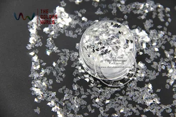 TCY001 Shinning biela s striebornej farby Diamond Tvar 2 MM veľkosť lesk prach pre nail Art alebo iné DIY dekorácie