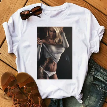 TJCJFO Hip Hop Sexy Print T Shirt Ženy Karikatúra Roztomilý Tee Košele Fashion T-shirt Grafické Tričko Street Style Žena Topy Tees