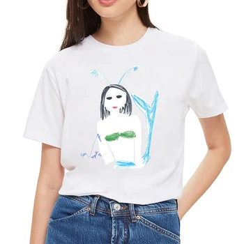 TJCJFO Ženy Lete Karikatúra Grafiku Printed Tee Zábavné Harajuku Žena T Shirt kórejský Krátke Rukávy Topy Kawaii Streetwear Košele