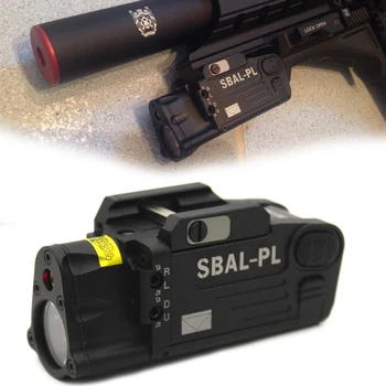 Taktické CNC Skončil SBAL-PL Zbraň svetlo Neustále & Strobe Svetlo S Červeným Laserovým Pištoľ, Puška Baterka
