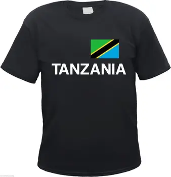 Tanzánia T-Shirt - Black/White s Vlajkou - S - 3XL - Dodoma Tanzánia v Afrike