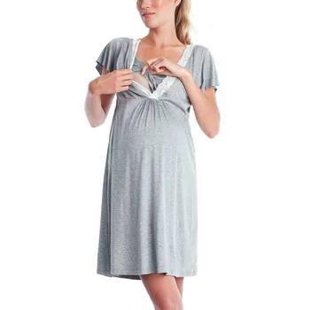 Tehotná žena multifunkčné čipky dojčenie šaty Čipky Pregnants Bežné Ošetrovanie dieťaťa z Materskej Pyžamo Šaty L1226