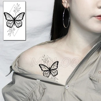 Tetovanie Nálepky Motýľ Elf Kvet Geometrický Vzor Malé Falošné Tetovanie Tela make-up Nepremokavé Samolepky pre Ženy, Dievča Deti