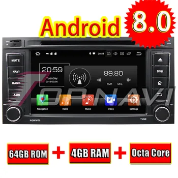 Topnavi Android 8.0 Auto DVD Media Center Prehrávača Rádia pre VW MULTIVAN (2008-2012) TOUAREG (2002-2010) Stereo 2DIN GPS Navigácie