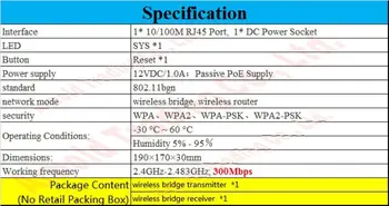Tp-Link 2,4 GHz 300Mbps outdoor CPE WiFi most dlhý rad Signál Booster extender Wireless bridge, Podporuje PoE, plug and paly