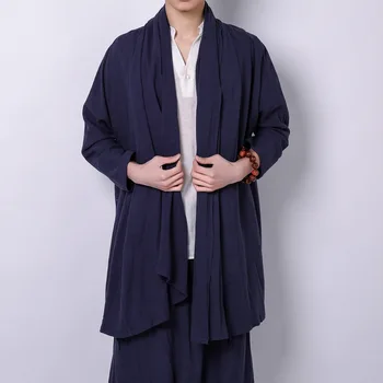 Tradičné Čínske Oblečenie Pre Mužov, Bavlnená posteľná Bielizeň Dlhý Výkop Hanfu Kung-Fu Tai Chi Master Kostým Muž Číne Top Štýl CN-100