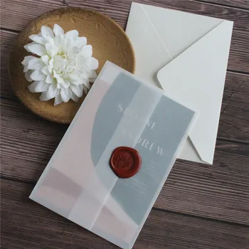 Transparentné manželstva pozvánka na Vianočný darček k narodeninám karty vellum papier karty 50 kusov