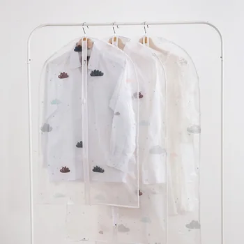 Transparentné tlač visí taška oblečenie protiprachový kryt oblečenie vyhovovali visí taška prachu domácnosti kabát protiprachový kryt