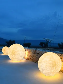 Trávnik Lampy Vonkajšie Nepremokavé Záhrade Vily Nádvorie Mesiac-Svetlo Moderný Minimalistický 2021 Nové Vonkajšie Nabíjateľná Svetle Luny