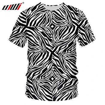 UJWI Novej Zábavnej 3D T Shirt Mužov Čierna biela zebra Vytlačené Top Tees Bežné Muž Slim Fit Krátky Rukáv O Krk Muž Čaj Vysokej Kvality